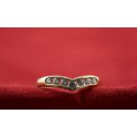 Ladies 9ct Gold CZ Set Wishbone Dress Ring. Fully Hallmarked.