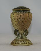 Graingers Royal China Works Worcester, Small Reticulated Vase And Cover,