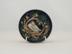 Moorcroft Limited Edition Modern Tubelined Footed Bowl ' Partridge In a Pear Tree ' Design.