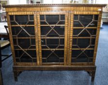 Early 20thC Display Cabinet, Astral Glazed Front, Carved And Gadrooned Edge,
