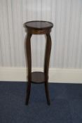 Early 20thC Jardiniere/Plant Stand, Circular Top Raised On Long Cabriole Legs With Shelf To Base,