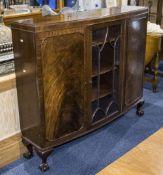 Early 20thC Mahogany Display Cabinet, central astral glazed door between two cupboards.