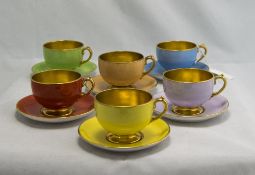 Copelands Grosvenor China 12 Piece Harlequin Part Coffee Service, Multi-Colours.