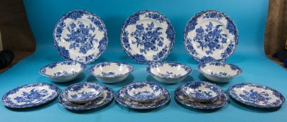 Crown Ducal 'Bristol' Part Dinner Service (18) Pieces in total, blue colourway. Circa 1954.