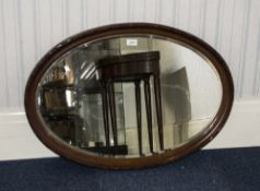 Early 20thC Mahogany Framed Oval Mirror,