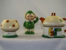 Shelley - 1930's Hand Painted Mabel Lucie Attwell ' Boo - Boo ' 3 Piece Novelty Tea Set. Reg Num.