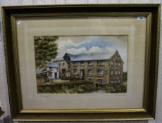 Frank Walmsley, Garstang (Lancashire) Artist - Titled ' The Old Corn Mill ' Garstang - Watercolour.