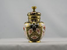 Royal Crown Derby Imari Persian Style Lidded Vase. Date 1917. 5.5 Inches High.