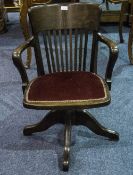 Early 20thC Oak Office Chair.