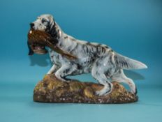 Royal Doulton - Large Dog Figure - English Setter with Pheasant on a Rocky Base. HN.2529.