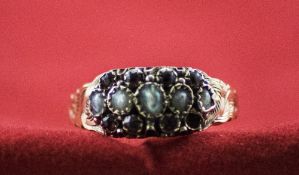 Antique 9ct Gold, Amethyst and Seed Pearl Dress Ring. Hallmark Birmingham 1911. P Ring Size.
