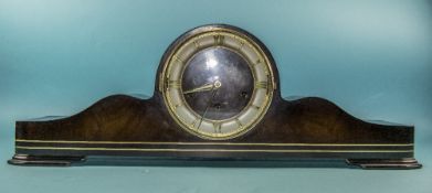 Art Deco Mahogany Cased Mantel Clock with 8 Day Striking Movement.