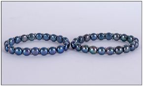 Pair of Peacock Fresh Water Pearl Bracel