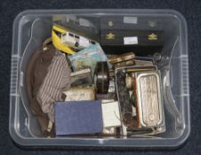 Mixed Lot Of Oddments And Collectables Comprising Postcards, Spectacles, Bone Shoe Hook, Ephemera,