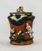Japanese 19th Century Sumida Gawa Enamel and Pottery Lidded Jar. c.1875-1900.