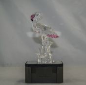 Swarovski Crystal Figure ' Flamingo ' with Pink Crystal Accents. Designer Gabriele Stamey.