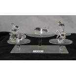 Swarovski Silver Crystal Figurines ( 5 ) In Total. Comprises Hippo, Rhino, Parrot and Two Squirrels.