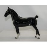 Beswick Horse Figure ' Hackney ' Black Colour way. Model Num 1361. Designer Mr Orwell.