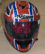 Motorcycle Helmet, Colours Of The Union  Jack, Marked Nitro Racing