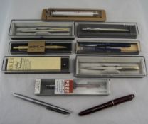 Collection Of Pens, To Include 6 Parker Ball Point Pens, Boxed, Some Monogrammed,