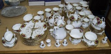 Royal Albert Old Country Roses, Quantity Comprising Cups, Saucer, Side Plates, Teapot, Coffee Pot,