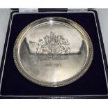 Royal Mint Ltd Edition and Numbered Royal Silver Wedding Anniversary - Silver Salver to Mark 25