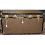 Early To Mid 20thC Travelling Trunk With Brass Mounts Containing A Collection Of Christmas