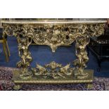 Italian Rococo Style Gilt Wood And Composite Console Table,