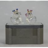 Swarovski Crystal Figures ' Happy Princess and Prince ' Happy Ducks ( 2 ) Num 9400 000 305.