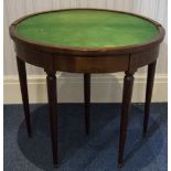 French Demi-Lune Rosewood Demi  Lune Card Table The Foldover Top With Later Inlay Work Raised On