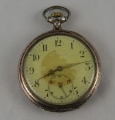 Danish 1920's Silver Open Faced Pocket Watch. Seeland Watch Co. Marked 800. Stops/Starts.