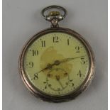 Danish 1920's Silver Open Faced Pocket Watch. Seeland Watch Co. Marked 800. Stops/Starts.