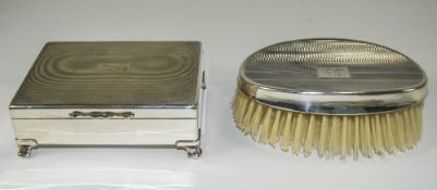 A Good Quality Sterling Silver Backed Brush. Hallmark Birmingham 1959.