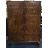 Mid 20thC Mahogany Chest Of 5 Drawers Raised On Short Cabriole Feet, Height 47,