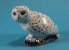 Royal Crown Derby Exclusive Paperweight For The Royal Crown Derby Collectors Guild ' Snowy Owl '