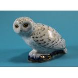 Royal Crown Derby Exclusive Paperweight For The Royal Crown Derby Collectors Guild ' Snowy Owl '