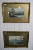 Pair of A Dunninton Framed Watercolours, mounted and behind glass.