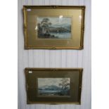 Pair of A Dunninton Framed Watercolours, mounted and behind glass.