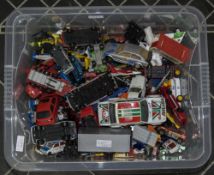 Box Containing a Quanity of Played With, Loose Diecast Models comprising Corgi, Matchbox, Cars,