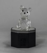 Swarovski Clear Faceted Crystal Figurine - Large Teddy Bear, Designer Retired 2004,