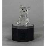 Swarovski Clear Faceted Crystal Figurine - Large Teddy Bear, Designer Retired 2004,