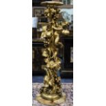 Italian Rococo Style Gilt Wood And Composite Torchere/Jardiniere,