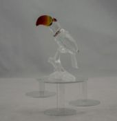 Swarovski Silver Crystal Figurine - Feather Beauties ' Toucan ' Coloured Beak. Num 7621 Nr 000 006.