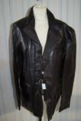 AC Italian Designer Mans Leather Dark Brown Jacket as new, complete with tags.