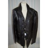 AC Italian Designer Mans Leather Dark Brown Jacket as new, complete with tags.