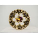 Royal Worcester Hand Painted Cabinet Plate ' Fallen Fruits ' Apples and Berries Still Life.