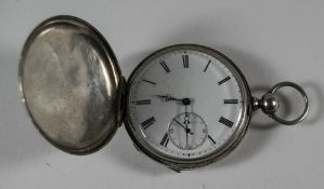 European Nice Quality 19th Century Silver Full Hunter Pocket Watch, 13 Jewells.