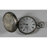 European Nice Quality 19th Century Silver Full Hunter Pocket Watch, 13 Jewells.