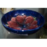 Small Moorcroft Shallow Bowl/Dish Blue Ground Anenome Pattern 4.