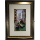 E. Anthony Orme - Titled ' Venetian Scene ' Original Pastel Painting, Signed. 17 x 8.